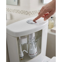 Mey İthalat® Klozet Rezervuar İç Takımı Basmalı Sistem Ayarlanabilir Şamandıralı Su Tahliye Mekanizması