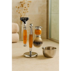 Mey İthalat® Koleksiyon Tıraş Seti – 304 Cerrahi Çelik & Kemik Saplı | Çift Cidarlı Tıraş Tası Icardi Collection 722191