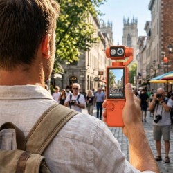 Mey İthalat® Kompakt 4K Gimbal Kamera 180 Derece Döner Başlık Stabil Video ve Vlog Uyumlu