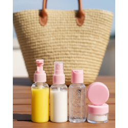 Mey İthalat® Kompakt 5 Parça Seyahat Kozmetik Şişe Takımı