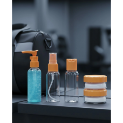 Mey İthalat® Kompakt 5’li Seyahat Kozmetik Şişe Seti Sızdırmaz