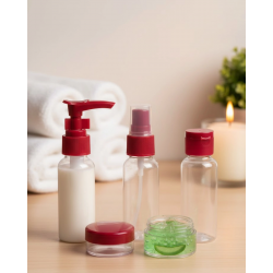 Mey İthalat® Kompakt 5’li Seyahat Şişesi Seti Şeffaf Kozmetik Kaplar