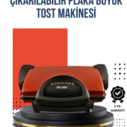 Mey İthalat® Kompakt Izgara ve Tost Makinesi – Çıkarılabilir Plaka, Döküm Gövde