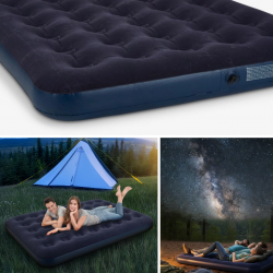 Mey İthalat® Konforlu Çift Kişilik Şişme Yatak Flokeli Yüzey Dayanıklı Gövde