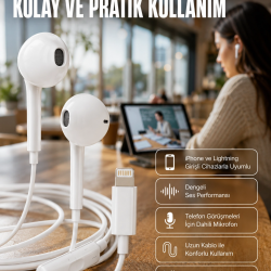 Mey İthalat® Konforlu Ergonomik Kare Tasarımlı Müzik ve Çağrı Kulaklığı Yeni Nesil