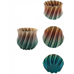 Mey İthalat® Koyu Metalik Kıvrımlı 3D Vazo Minimal Lüks Ev Ofis Dekoru