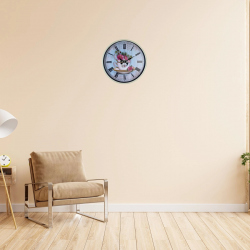 Mey İthalat® Krem 36 Cm Çiçek Figürlü Duvar Saati