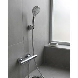 Mey İthalat® Krem Duş Başlığı Seti 4 Kademeli El Duşu Spiral Hortumlu Banyo Seti