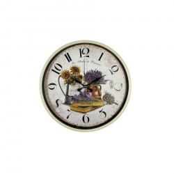 Mey İthalat® Krem Sunflower & Lavender 36 Cm Duvar Saati