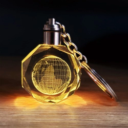 Mey İthalat® Kristal Dünya Tasarımlı Renk Değiştiren Anahtarlık