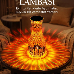 Mey İthalat® Kristal Masa ası Rgb Renk Değiştiren Gece ası 16 Renk Ve 4 Mod Dokunmatik Kontrol