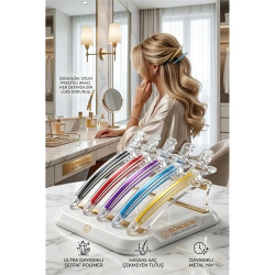 Mey İthalat® Kristal  Profesyonel Şeffaf Kuaför Saç Klips Toka Seti 5'li 722996