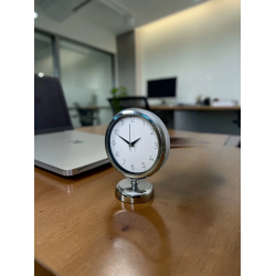 Mey İthalat® Krom 25 x 20 Cm Metal Standart Masa Saati