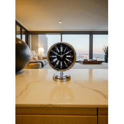 Mey İthalat® Krom Asalet 25 x 20 cm  Zarif Masa Saati