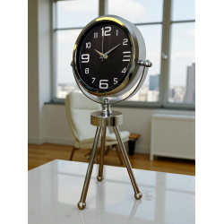 Mey İthalat® Krom Asil Üç Ayaklı Metal Masa Saati