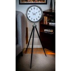 Mey İthalat® Krom Dekoratif Tasarım Tripod Ayaklı Saat