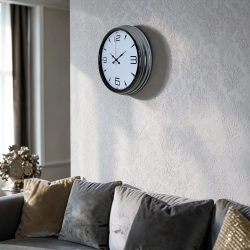 Mey İthalat® Krom Elegance 40 Cm Metal Duvar Saati