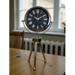 Mey İthalat® Krom Şık Üç Ayaklı Masa Saati
