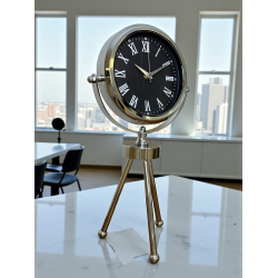 Mey İthalat® Krom Şık Üç Ayaklı Masa Saati