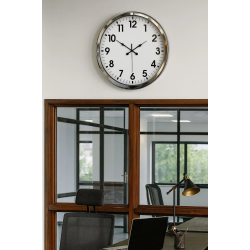 Mey İthalat® Krom Şıklık 52 Cm Metal Modern Duvar Saat