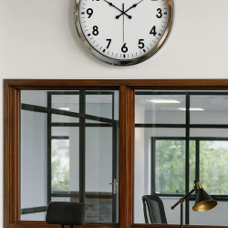 Mey İthalat® Krom Şıklık 52 Cm Metal Modern Duvar Saat