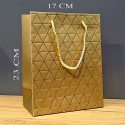 Mey İthalat®  Küçük Boy Gold İpli Karton Çanta