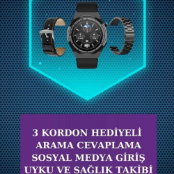 Mey İthalat® Kulak İçi Kablosuz Bluetooth Kulaklık ve NFC ve GPS Özellikli Akıllı Saat Alarm ve Titreşim