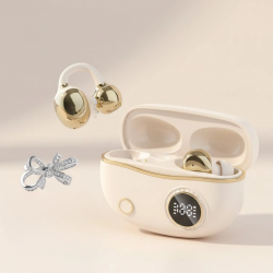 Mey İthalat® Kulak Klipsli Bluetooth Kulaklık Kompakt ve Hafif 2 Kurdele Küpe Hediyeli