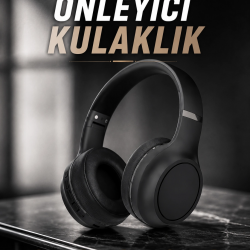 Mey İthalat® Kulak Üstü Kablosuz Bluetooth Kulaklık Gürültü Önleyici Ayarlanabilir