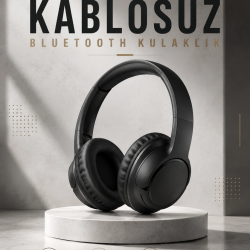 Mey İthalat® Kulak Üstü Kablosuz Bluetooth Kulaklık Yüksek Ses Kaliteli ANC Özelliği