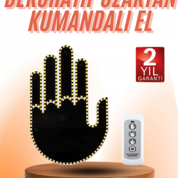 Mey İthalat® Kumandalı El Led Araba İçi 4 Farklı Mod El Orta Parmak Led