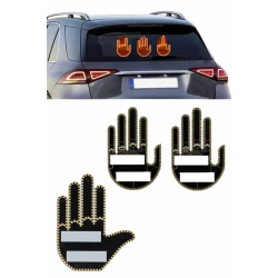 Mey İthalat® Kumandalı El Led Araba İçi 4 Farklı Mod El Orta Parmak Led