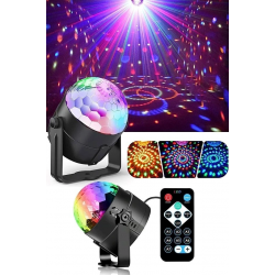 Mey İthalat® Kumandalı Sese Duyarlı Çok Renkli LED Disko Topu - Lazer Işıklı Parti Küresi