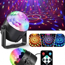 Mey İthalat® Kumandalı Sese Duyarlı Çok Renkli LED Disko Topu - Lazer Işıklı Parti Küresi