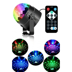 Mey İthalat® Kumandalı Sese Duyarlı Çok Renkli LED Disko Topu - Lazer Işıklı Parti Küresi