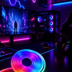 Mey İthalat® Kumandalı Su Geçirmez RGB Led Şerit Işık Müzik Senkronlu Neon Led