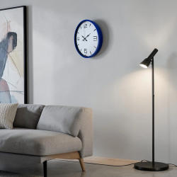 Mey İthalat® Lacivert Çerçeveli Beyaz Kadran 36 Cm Duvar Saati
