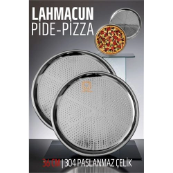 Mey İthalat® Lahmacun Pizza Pide Pişirme Tepsisi 36 CM 2 li SET 721315
