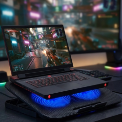 Mey İthalat® Laptop Soğutucu Stand Çift Fanlı 17 İnç Uyumlu Ayarlanabilir Notebook Altlığı