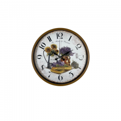 Mey İthalat® Lavande Provence 36 Cm Kahverengi Duvar Saati