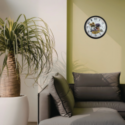 Mey İthalat® Lavanta Bahçesi Dekoratif Siyah 36 Cm Duvar Saati