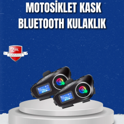 Mey İthalat® LCD Ekranlı Bluetooth Kask Kulaklığı FM Radyo ve SD Kart Girişli