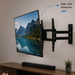 Mey İthalat® LCD LED TV Duvar Aparatı Çift Kollu Hareketli Askı Sistemi