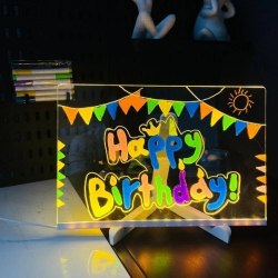 Mey İthalat® LED Aydınlatmalı Yazı ve Çizim Tahtası - Küçük Boy 20x20 cm