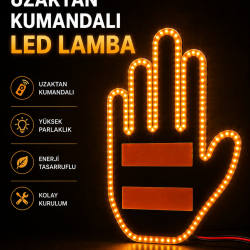 Mey İthalat® Led Işık El İşareti Araç Camı İçin Uzaktan Kumandalı