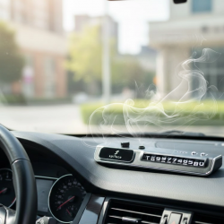 Mey İthalat® LED Işıklı Araç Ön Cam Telefon Numarası Gösterme Aparatı + 3 Seviyeli Hava Nemlendirici