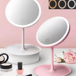 Mey İthalat® Led Işıklı Dokunmatik Makyaj Aynası 3 Kademeli Işık Ayarlı