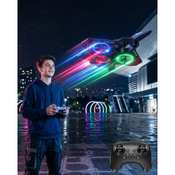 Mey İthalat® LED Işıklı Fighter Jet Tasarımlı Drone Uzaktan Kumandalı Akrobatik Oyuncak Uçak