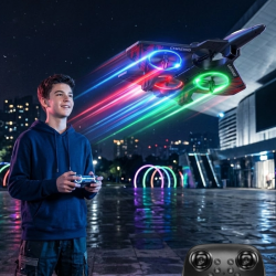 Mey İthalat® LED Işıklı Fighter Jet Tasarımlı Drone Uzaktan Kumandalı Akrobatik Oyuncak Uçak