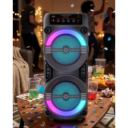 Mey İthalat® LED Işıklı Kablosuz Bluetooth Hoparlör USB TF Kart Destekli